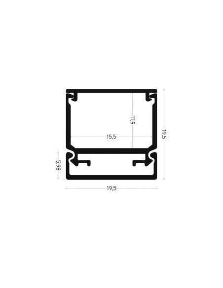 Integratech LED profiel Baseline 19x19 met kabelbasis