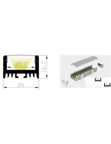 Integratech LED profile Baseline 26x17 2m