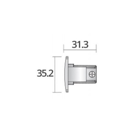 Integratech End cap for universal 3ph rail 7p