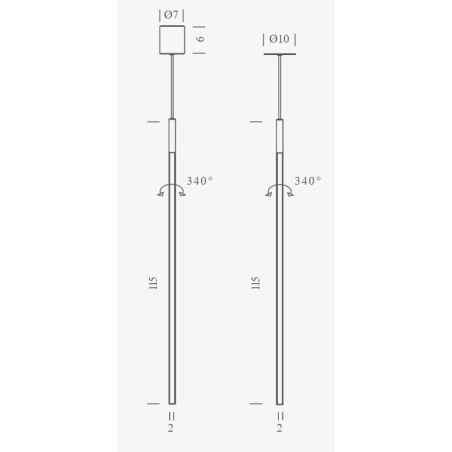 Nemo Linescapes vertical Hanging lamp