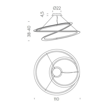 Nemo Kepler down Suspension lamp