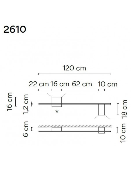 Vibia Structural 2X Extended 120 wall lamp