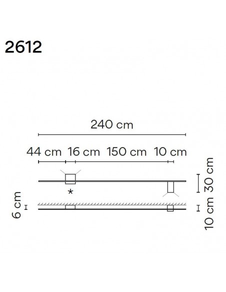 Vibia Structural 2X Extended 240 wall lamp