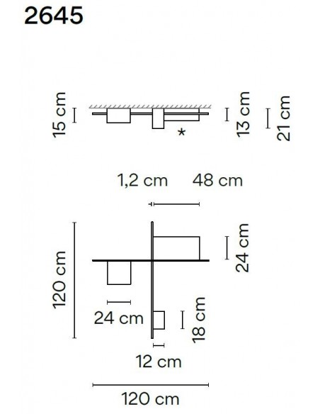 Vibia Structural 3X Extended 120 ceiling lamp