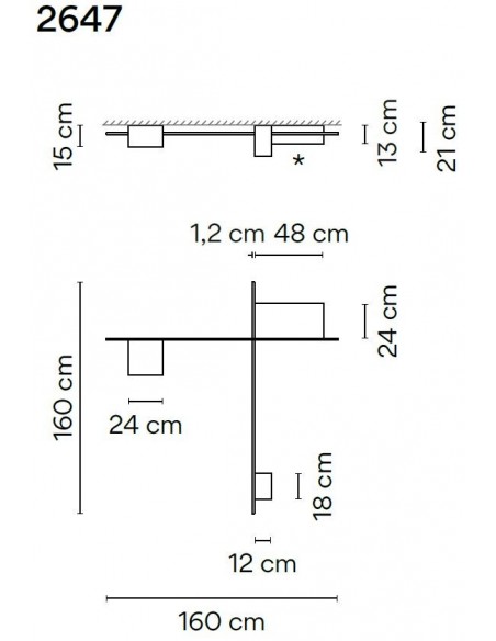 Vibia Structural 3X Extended 160 ceiling lamp