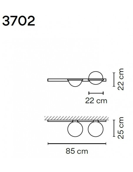 Vibia Palma Horizontal 2X 85 wall lamp