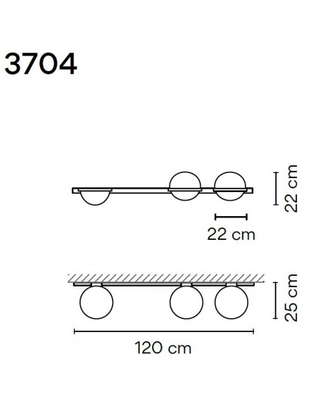 Vibia Palma Horizontal 4X 120 wall lamp