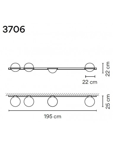 Vibia Palma Horizontal 6X 195 wall lamp