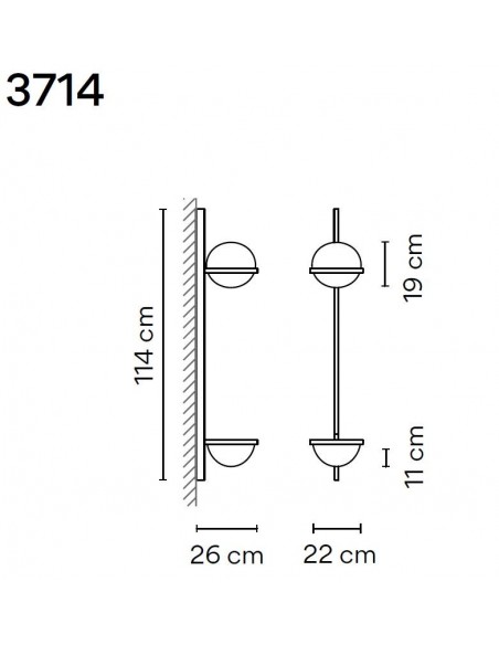 Vibia Palma Vertical 2X 114 wall lamp