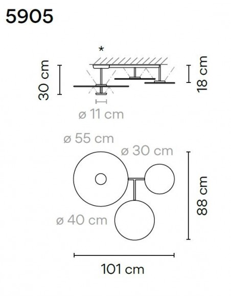 Vibia Flat 4X 101 ceiling lamp