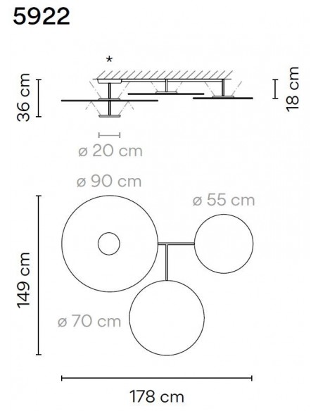 Vibia Flat 4X 178 ceiling lamp