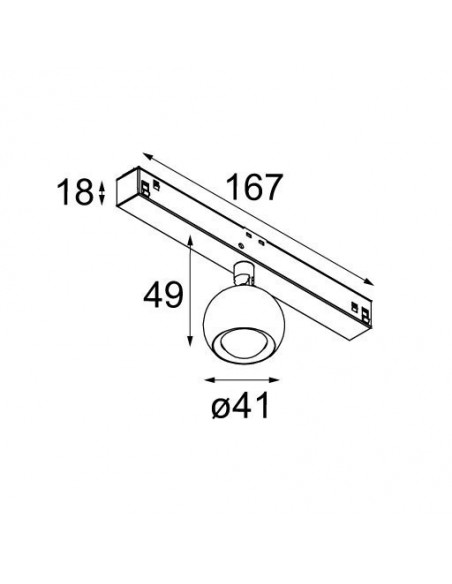 Modular Marbulito track 48V 1x LED GI