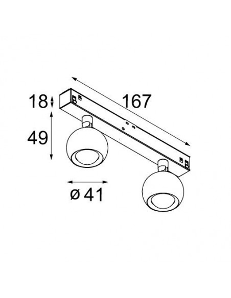 Modular Marbulito track 48V 2x LED GI