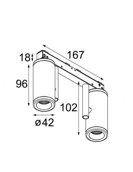 Modular Médard 42 track 48V 2x LED warm dim GI