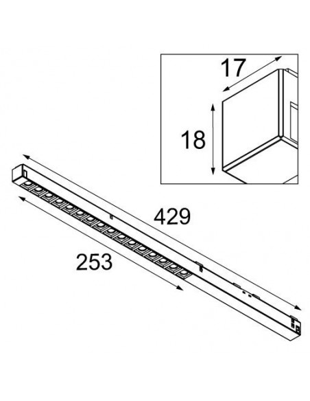 Modular Pista track 48V LED linear spots (16x) GI