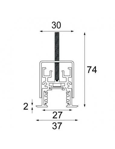 Modular Pista track 48V recessed (flange) profile 1m