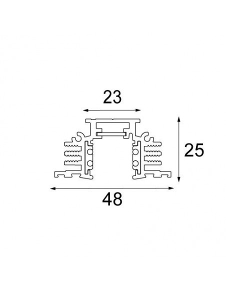 Modular Pista track 48V recessed (trimless) profile 1m