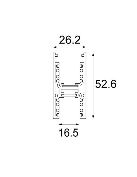 Modular Pista track 48V up/down profile 1m