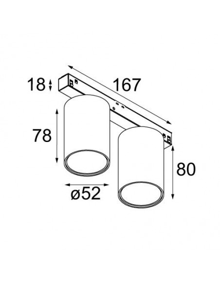 Modular Smart surface tubed 48 track 48V 2x LED GI