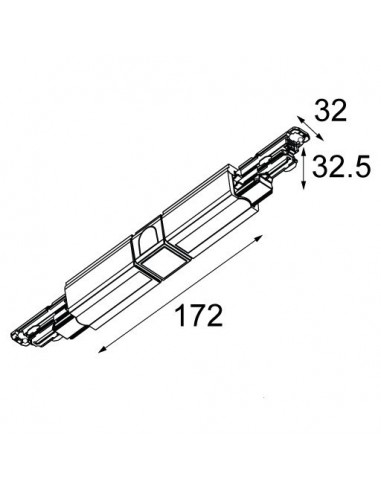 Modular Track connector surface 180° dali