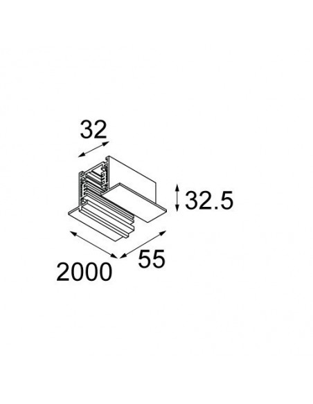 Modular Track recessed 2m