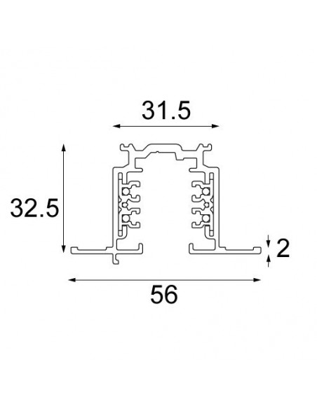 Modular Track recessed profile 2m dali