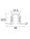 Modular Track recessed profile 2m dali