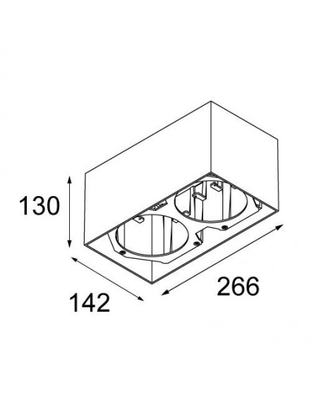 Modular Smart surface box 115 2x LED GE Ceiling lamp