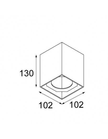 Modular Smart surface box 82 1x LED GI Ceiling lamp