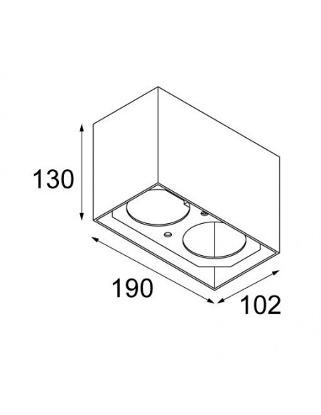 Modular Smart surface box 82 2x LED GI Ceiling lamp