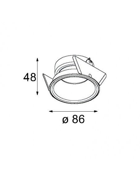 Modular Lotis 86 IP55 for LED GE Recessed lamp