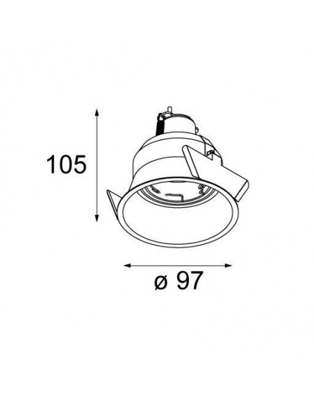 Modular Lotis 97 concrete adjustable GU10 Recessed spot