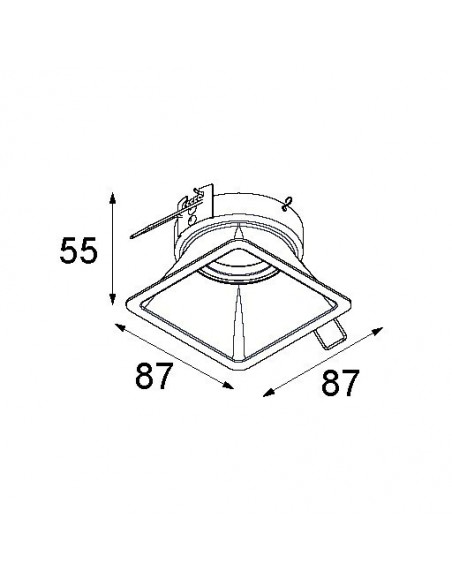 Modular Lotis square for LED GE Recessed spot