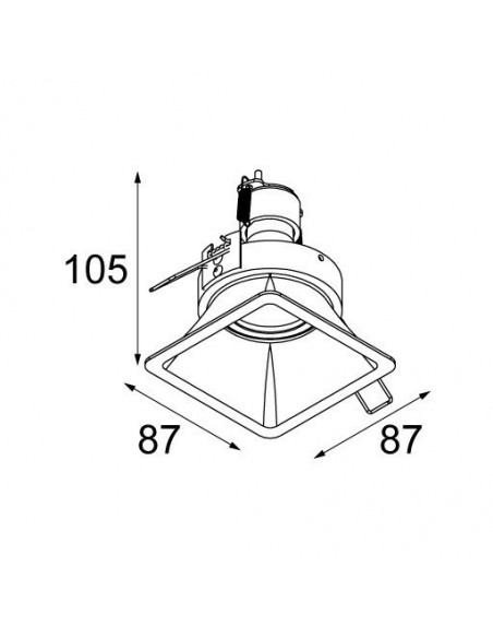 Modular Lotis square GU10 Recessed spot