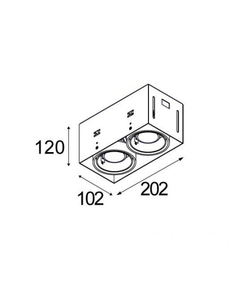 Modular Mini multiple trimless 2x MR16 GE Recessed lamp