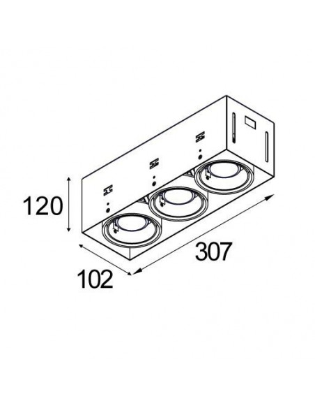 Modular Mini multiple trimless 3x GU10 Recessed lamp