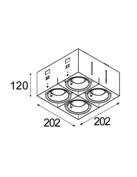 Modular Mini multiple trimless 4x GU10 Recessed lamp