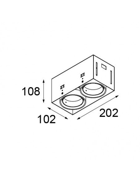 Modular Mini multiple trimless for 2x LED GE Recessed lamp