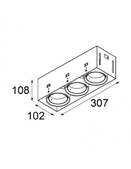 Modular Mini multiple trimless for 3x LED GE Recessed lamp