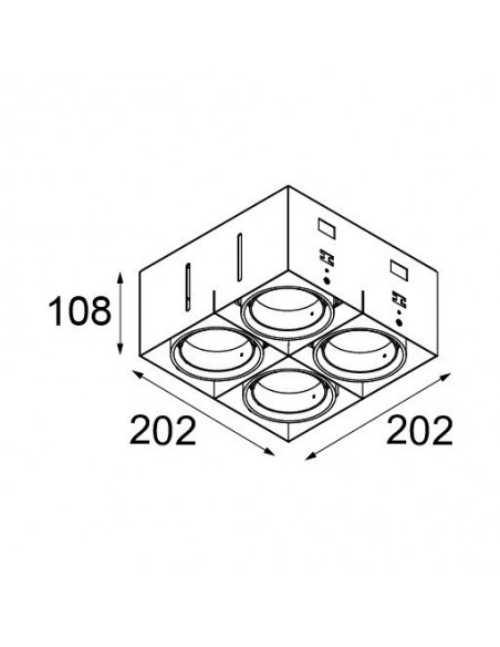 Modular Mini multiple trimless for 4x LED GE Recessed lamp