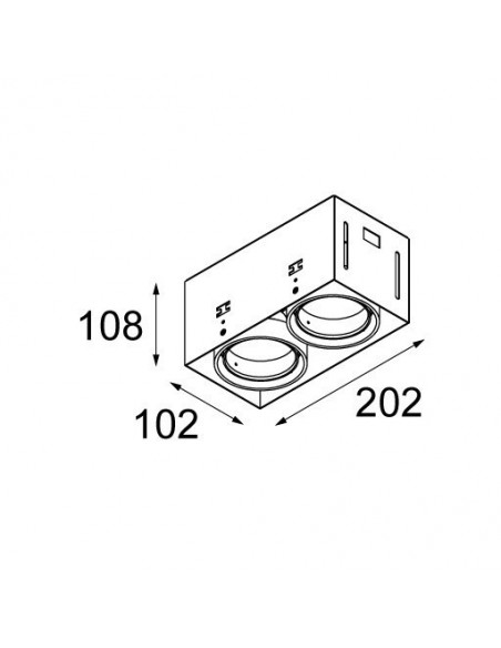 Modular Mini multiple trimless for smartrings 2x LED GE Recessed lamp