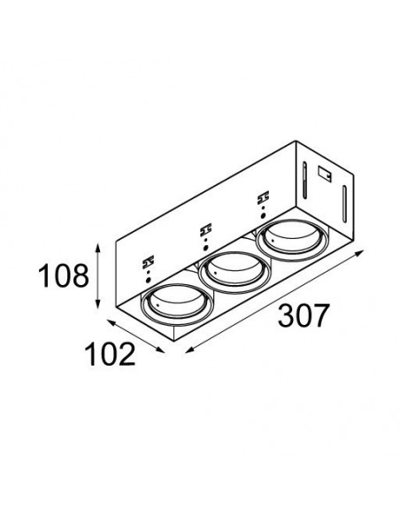 Modular Mini multiple trimless for smartrings 3x LED GE Recessed lamp