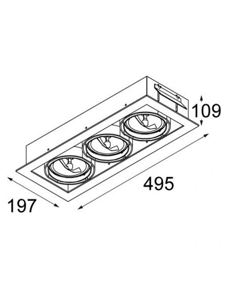 Modular Multiple 3x AR111 GE Recessed lamp