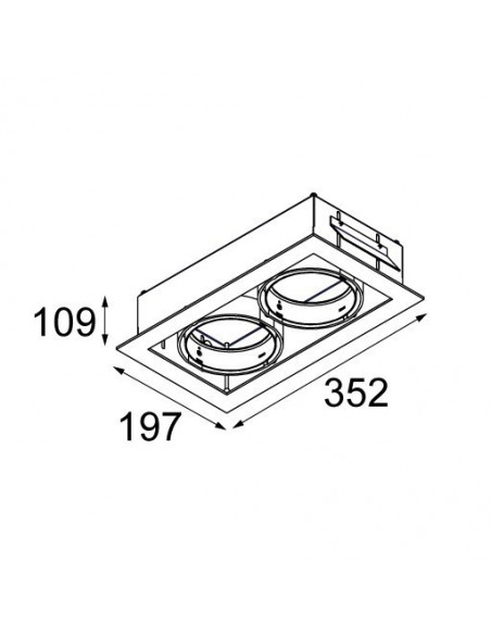 Modular Multiple for 2x LED GE Recessed spot