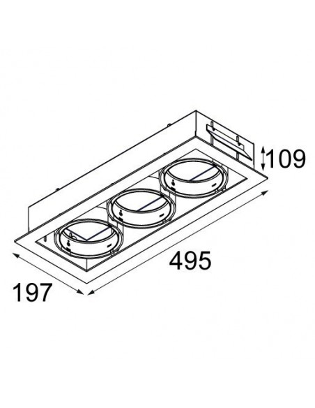 Modular Multiple for 3x LED GE Recessed spot