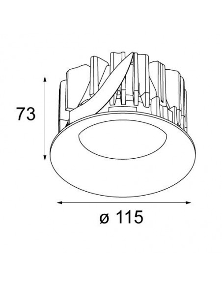 Modular Smart cake 115 diffuse IP54 LED GE Recessed lamp