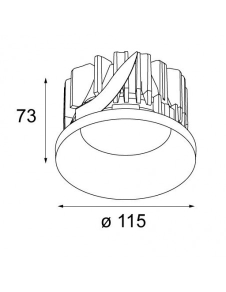 Modular Smart kup 115 diffuse IP54 LED GE Recessed lamp