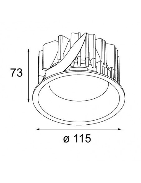 Modular Smart lotis 115 diffuse IP54 LED wide GE Recessed lamp