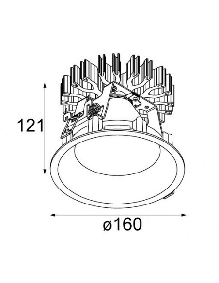 Modular Smart lotis 160 diffuse IP55 LED GE Recessed spot