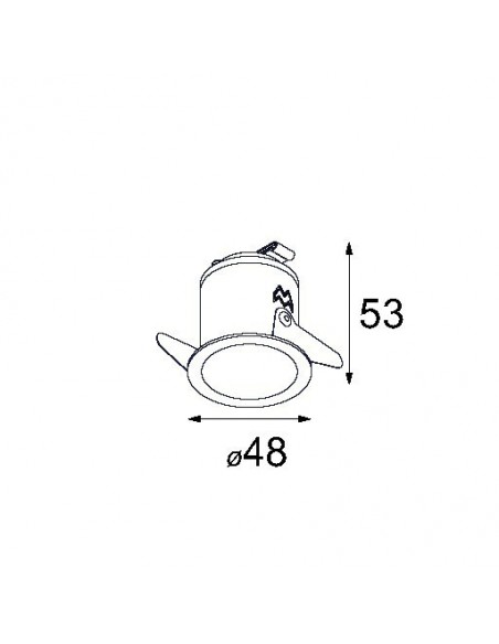 Modular Smart lotis 48 + IP55 LED GE Recessed lamp